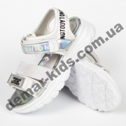 Детские босоножки Lilin Shoes B058-2-1 бело-серебряные большие